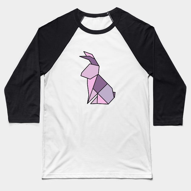 Origami Rabbit Lavender Baseball T-Shirt by Numerica